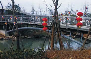 溫州中央綠軸公園跨河拱橋鋼結構工程